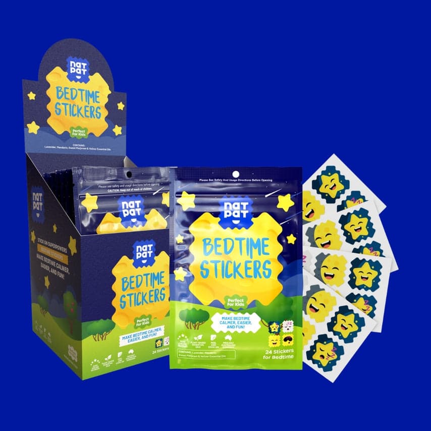 30 x SleepyPatch Sleep Promoting Stickers individual resale packets in a Retail Display Box*