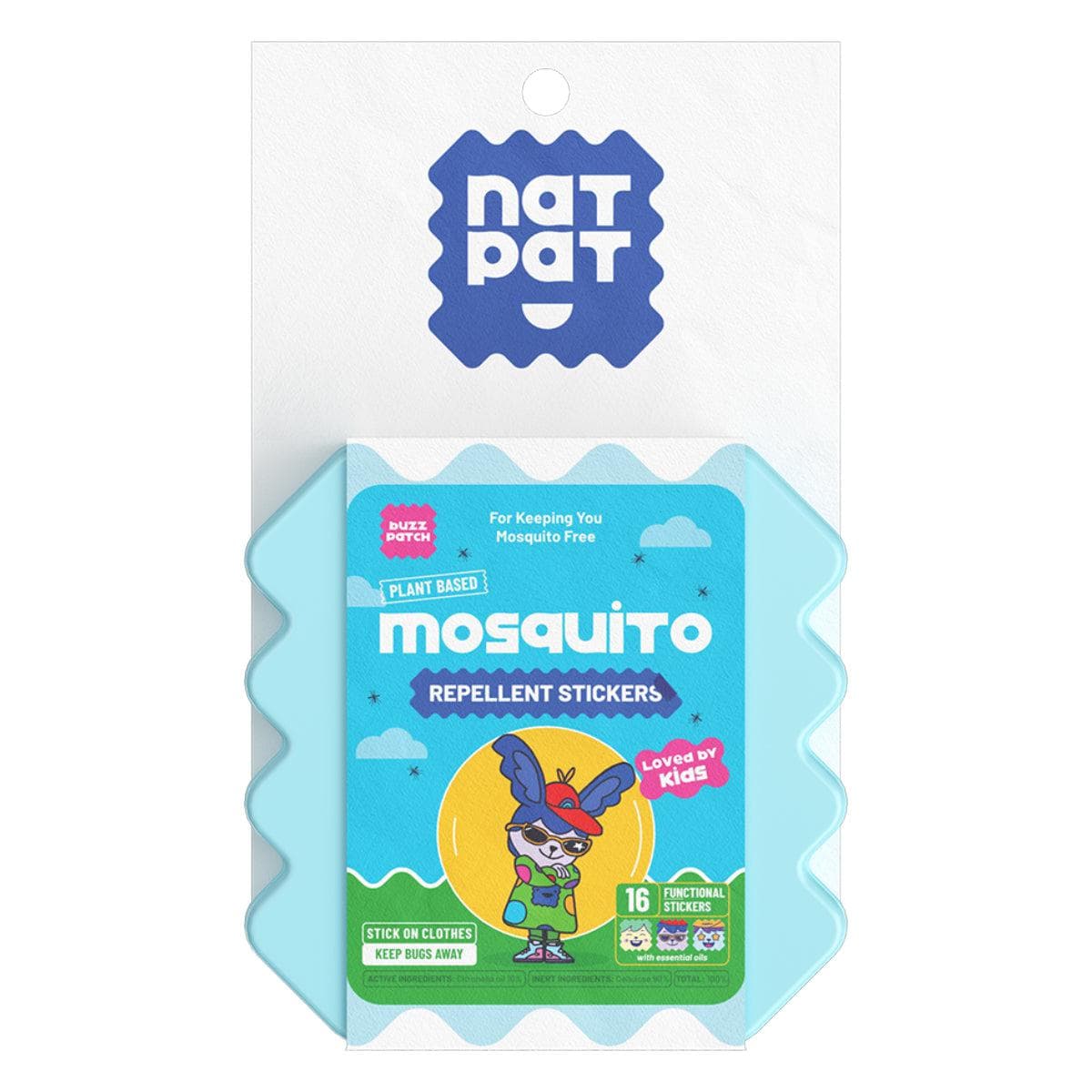 NatPat Kids Mosquito Repellent Stickers 16s - 10 Resale Packs in a Display Box