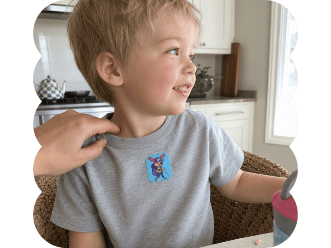 Stick On Any Clothing — Collar, Cap or Chest