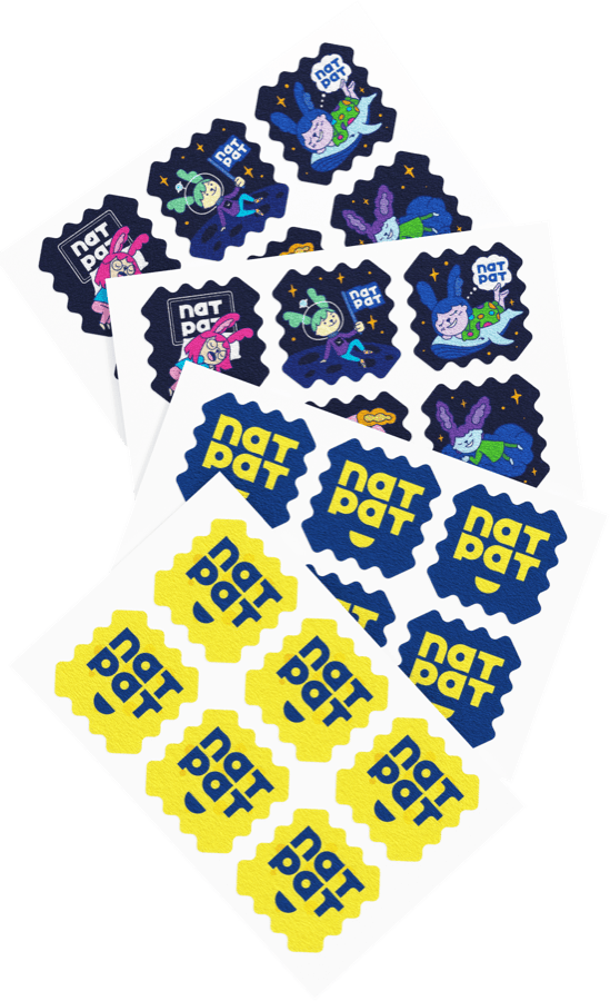 Assorted SleepyPatch sticker designs