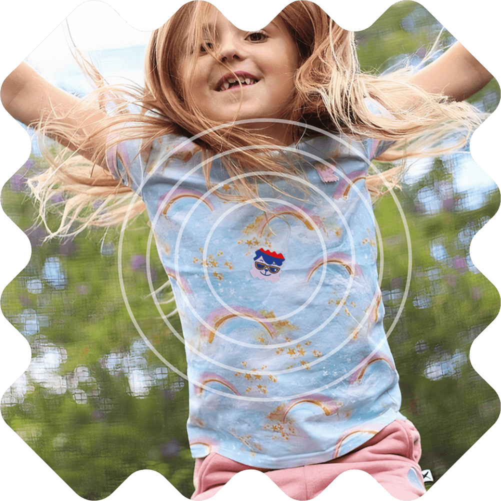 Child playing outdoors protected by BuzzPatch