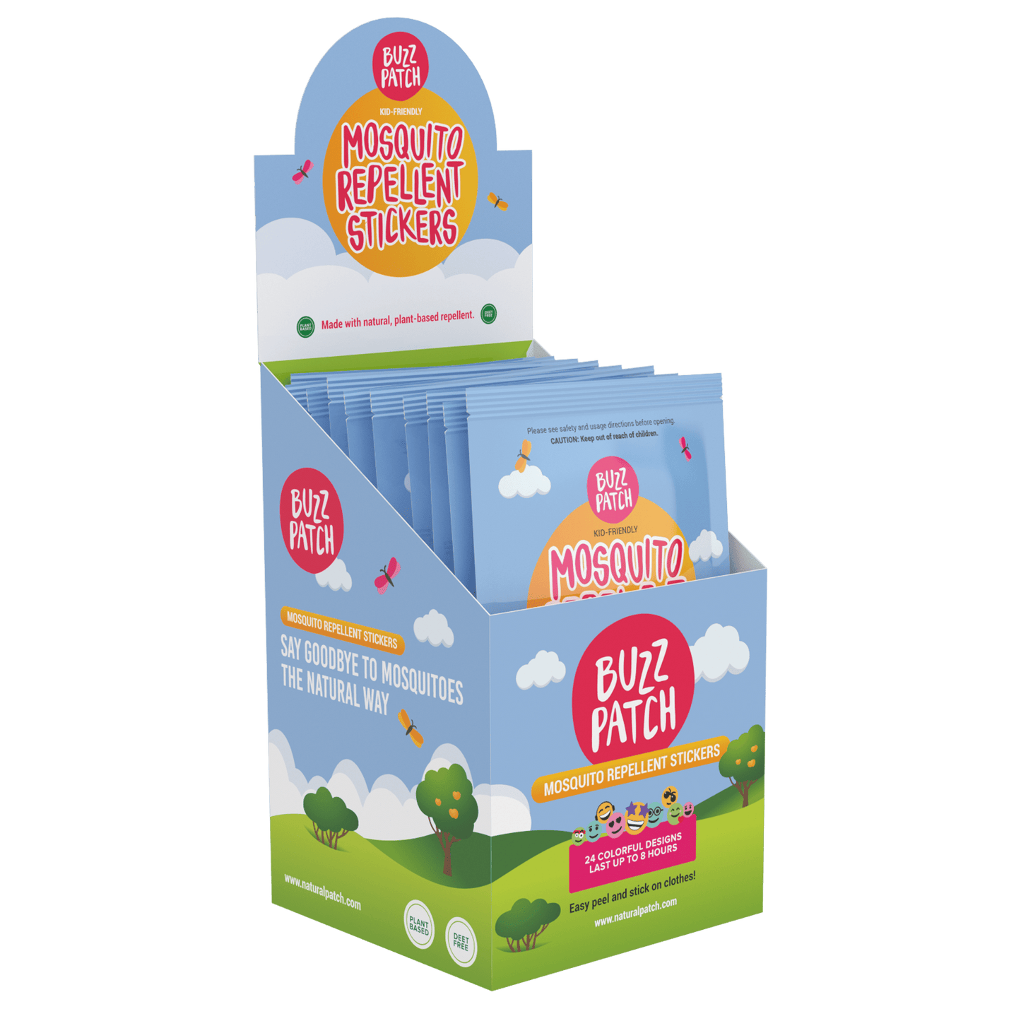 30 x BuzzPatch individual resale packets in a Retail Display Box - US