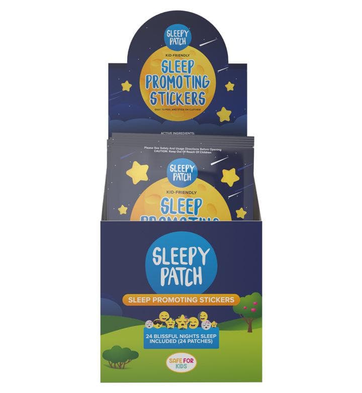 30 x SleepyPatch Sleep Promoting Stickers individual resale packets in a Retail Display Box