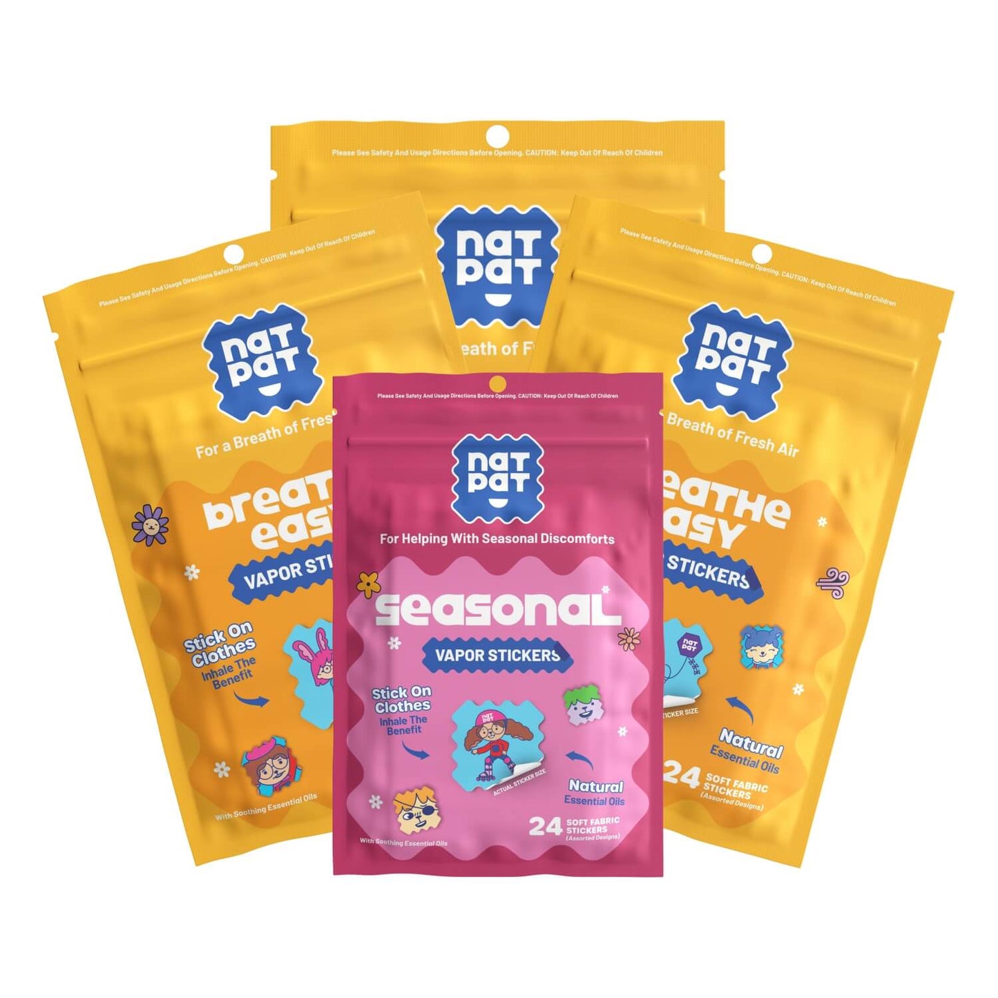 3 Packs of StuffyPatch Stickers + 1 Pack AllergyPatch Stickers