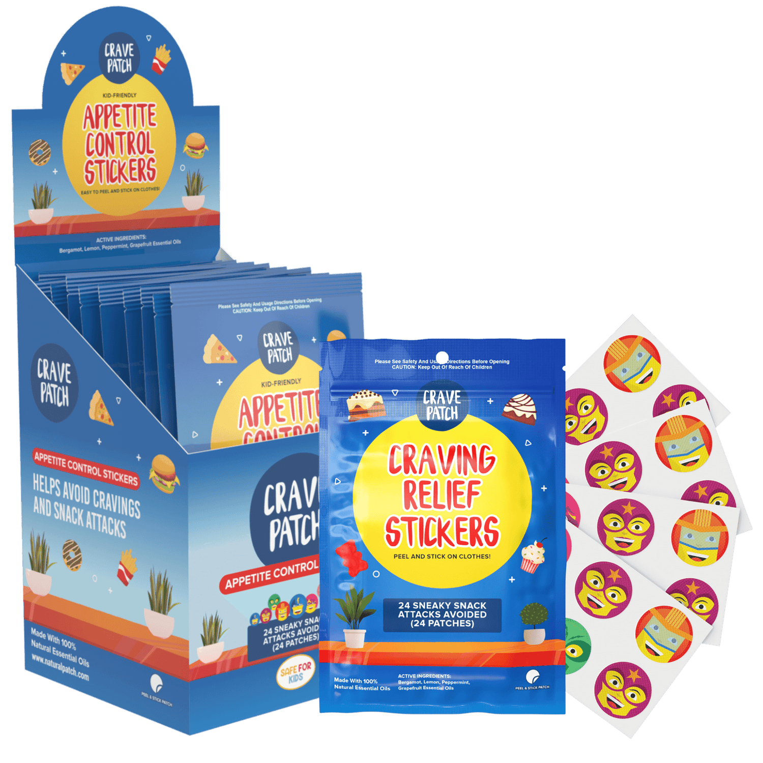 30 x CravePatch Appetite Control Stickers individual resale packets in a Retail Display Box* big image 1