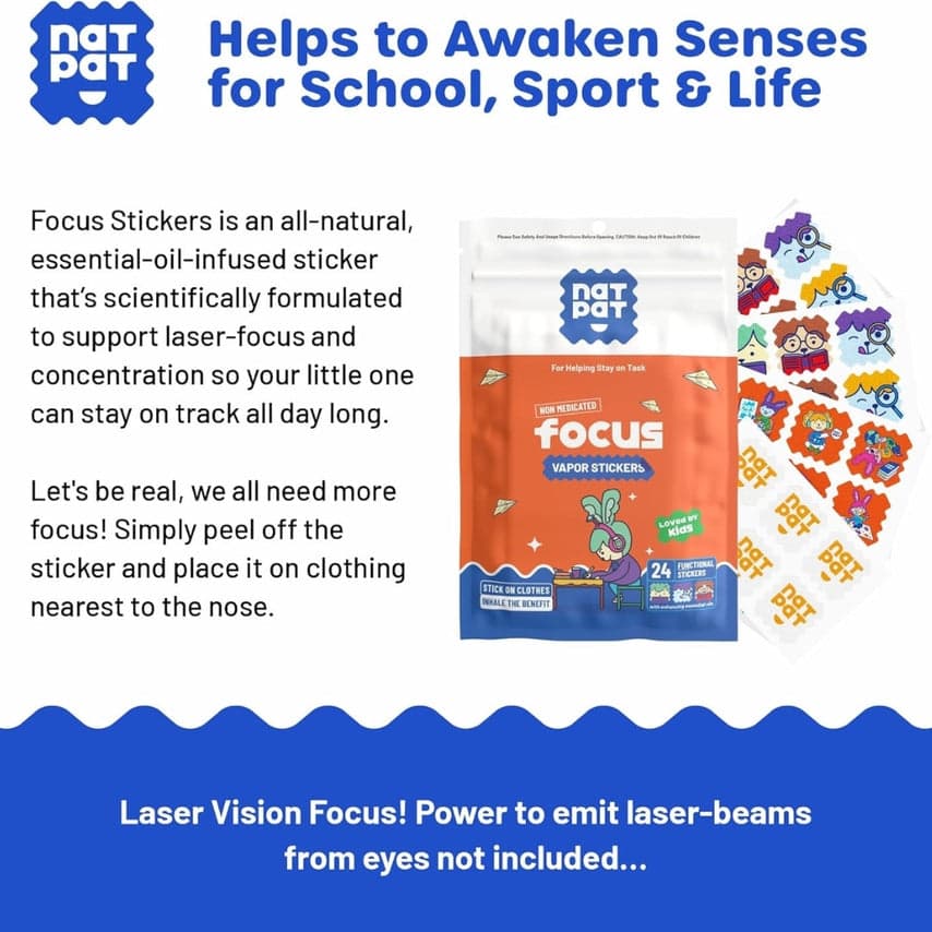 30 x FocusPatch Focus Enhancing Stickers individual resale packets in a Retail Display Box*