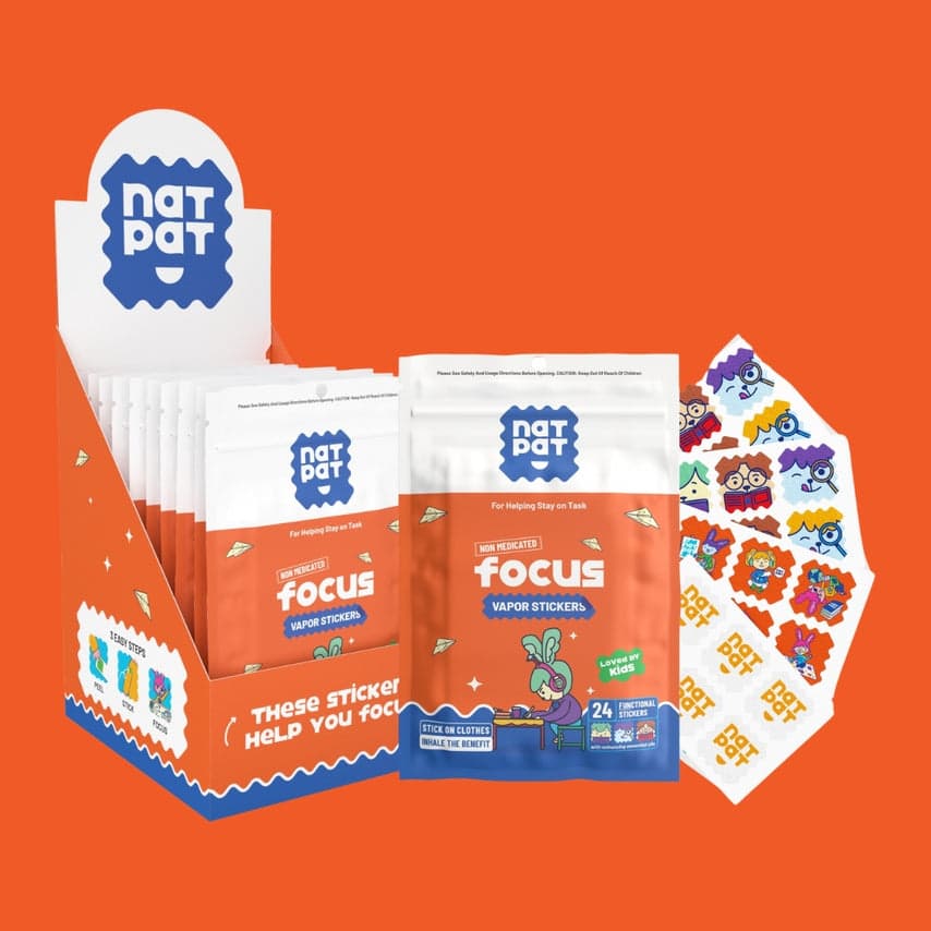 30 x FocusPatch Focus Enhancing Stickers individual resale packets in a Retail Display Box*