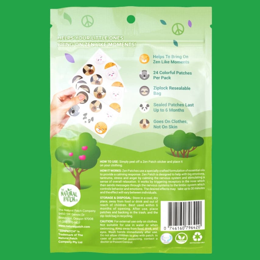 30 x ZenPatch Mood Calming Stickers individual resale packets in a Retail Display Box*