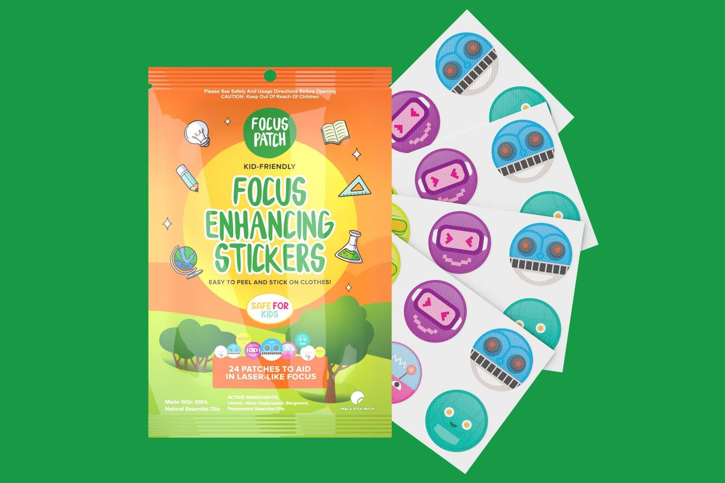 30 x FocusPatch Focus Enhancing Stickers individual resale packets in a Retail Display Box*