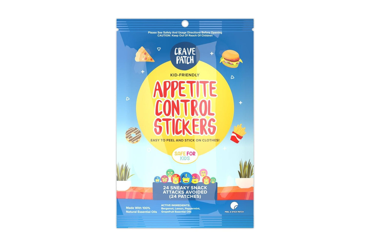 30 x CravePatch Appetite Control Stickers individual resale packets in a Retail Display Box - AU