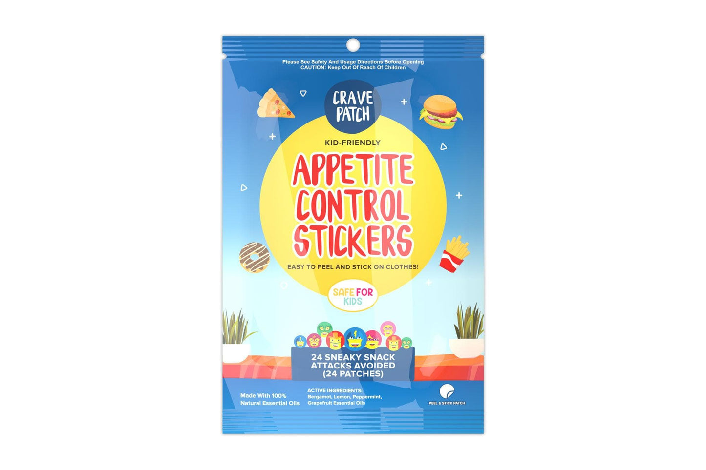 30 x CravePatch Appetite Control Stickers individual resale packets in a Retail Display Box