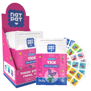 Kids Tick Repellent Stickers- 10 individual resale packets in Retail Display Box