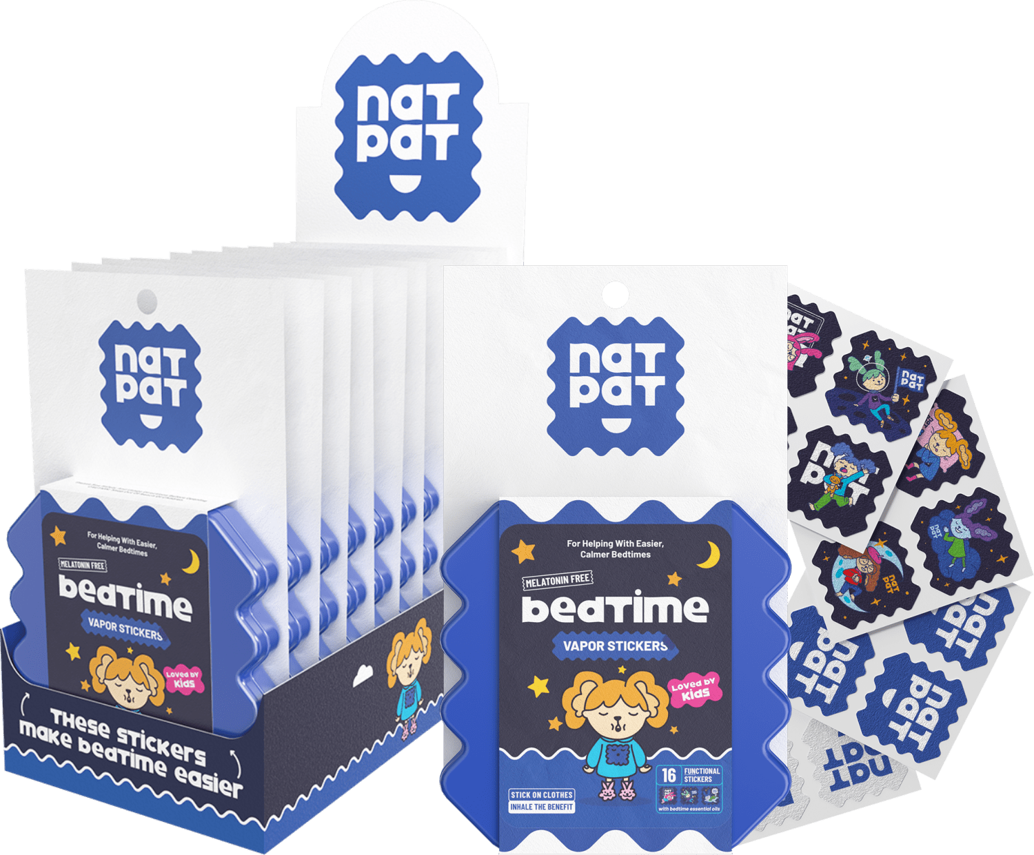 NatPat Kids Bedtime Sleep Promoting Sticker 16pk - 10 Resale Packs in
