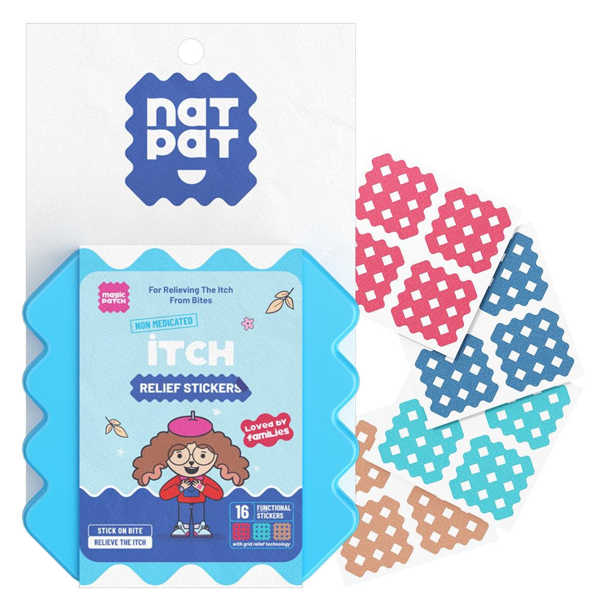 NatPat Kids Itch Relief Stickers 16s - 10 Resale Packs in a Display Box