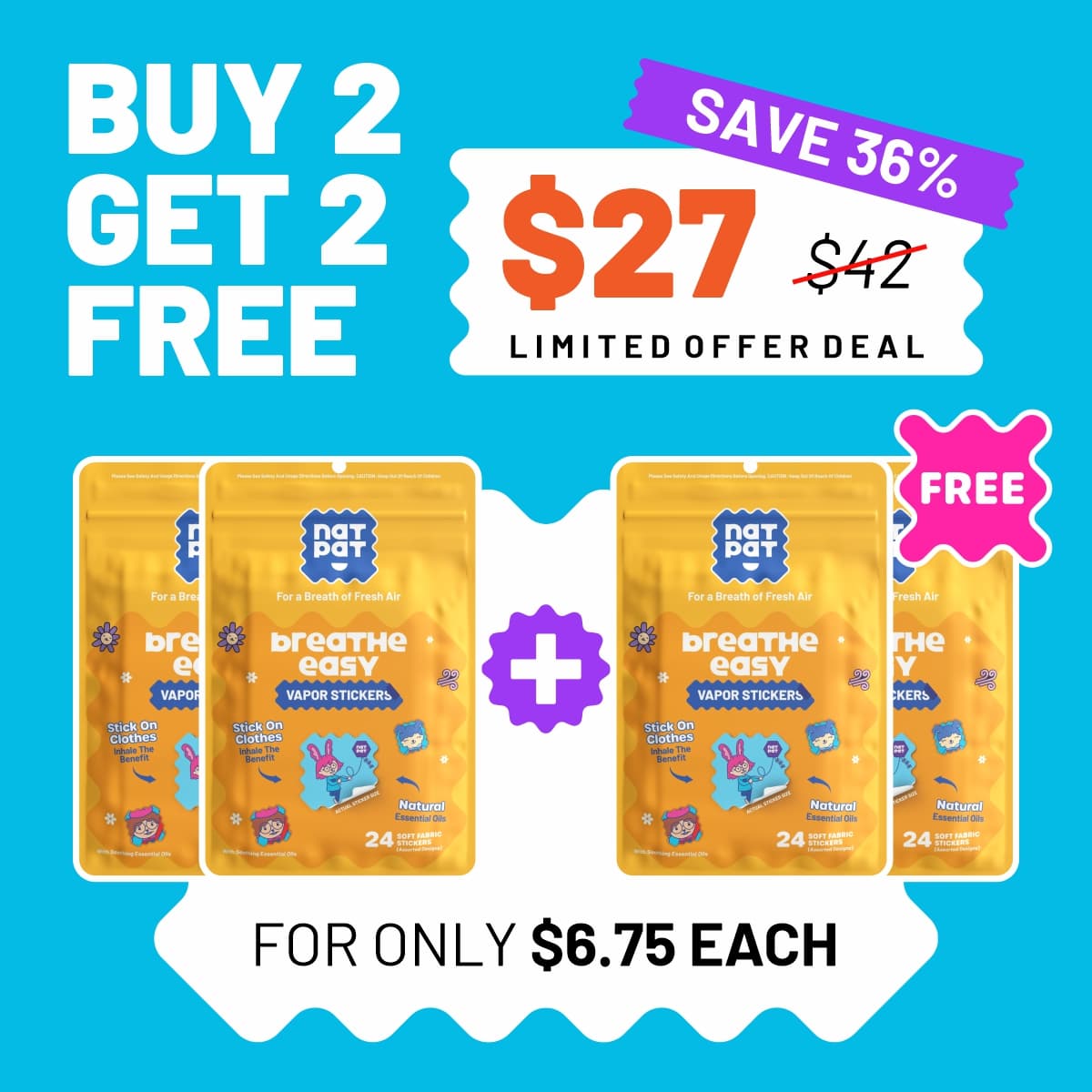 StuffyPatch - Breath Easy Stickers (Exclusive Offer)