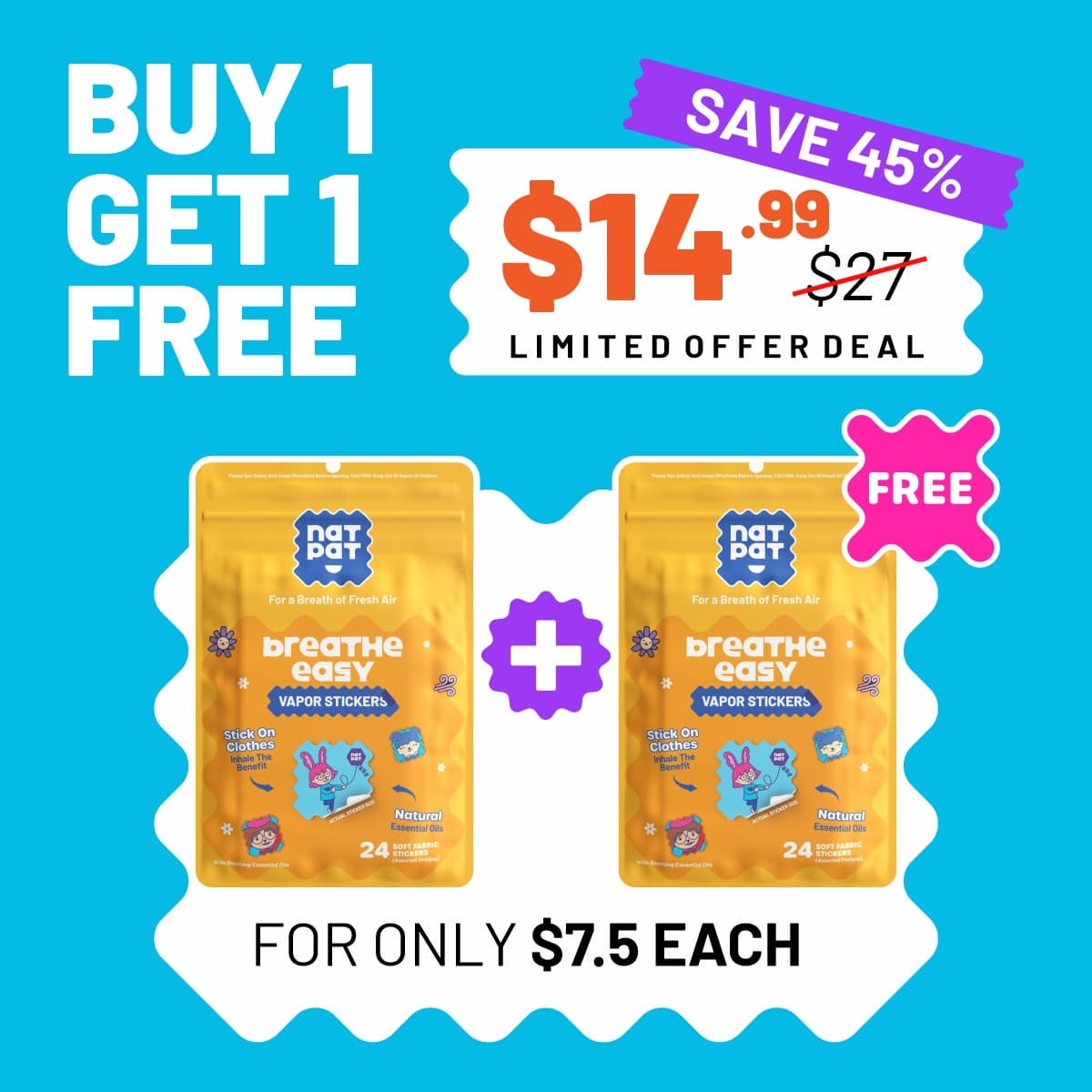 StuffyPatch - Breath Easy Stickers (Exclusive Offer)