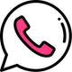 Icon Of a Pink Phone Within a Speech Bubble