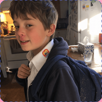 Placeholder photo of a child wearing the Seasonal allergy relief patch